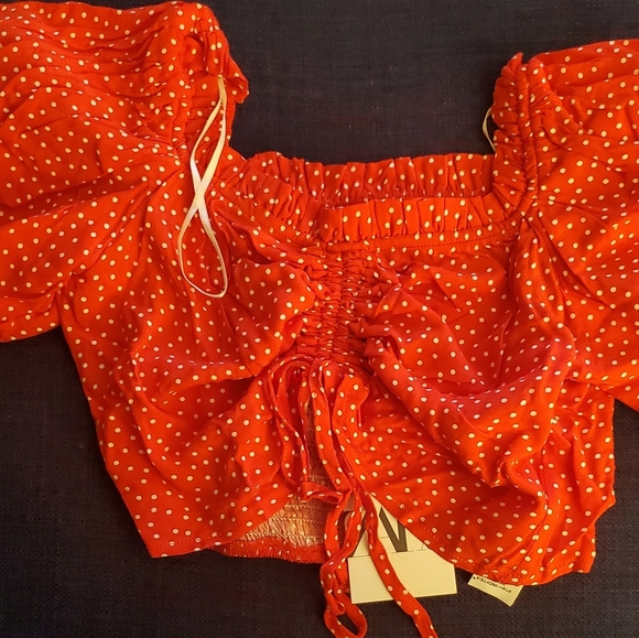 Cropped Polka Dot Top Red/White - Picture 8 of 8